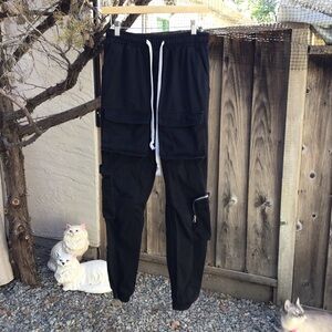 American stitch cargo pants men’s large black drawstring joggers
